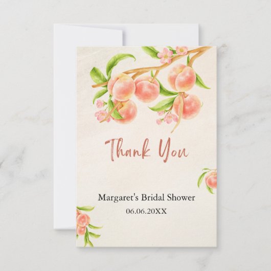 Carte de remerciement "Doux comme une pêche" (Devant)