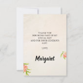 Carte de remerciement "Doux comme une pêche" (Dos)