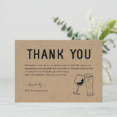 Carte de remerciement drôle de boissons gratuites (Debout devant)