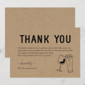 Carte de remerciement drôle de boissons gratuites (Devant / Derrière)