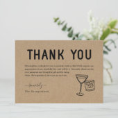 Carte de remerciement drôle de cocktails gratuits (Debout devant)