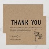 Carte de remerciement drôle de cocktails gratuits (Devant / Derrière)