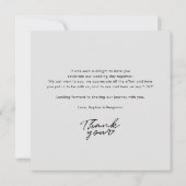 Carte de remerciement du Mariage par lettre à la m (Dos)