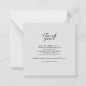 Carte de remerciement du Mariage par lettre à la m (Dos)