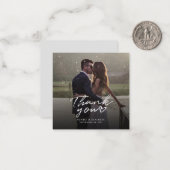 Carte de remerciement du Mariage par lettre à la m (Devant/Arrière en situation)