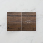 Carte de remerciement du marié en bois foncé rusti (Intérieur)