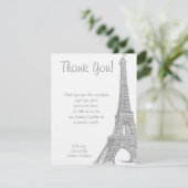 Carte de remerciement d'un appartement à Paris pou (Debout devant)