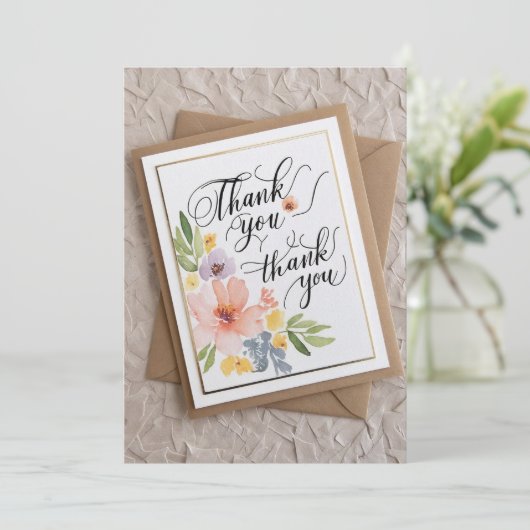 Carte de remerciement écrite à la main (Debout devant)