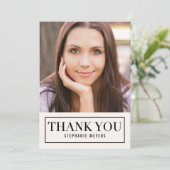 Carte de remerciement éditables COLOR Timeless Gri (Debout devant)