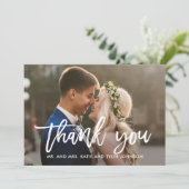 Carte de remerciement éditables COULEUR de calligr (Debout devant)