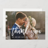 Carte de remerciement éditables COULEUR de calligr (Devant / Derrière)