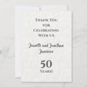 Carte de remerciement élégante avec fleurs blanche (Devant)