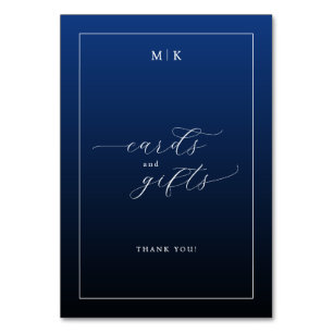 Carte de Remerciement Élégante Bleu Nuit
