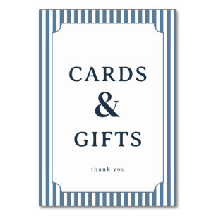 Carte de Remerciement Élégante Bleue Serif