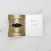 Carte de Remerciement Élégante Café Noir Or (Intérieur)