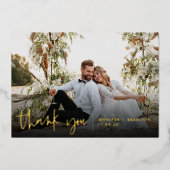 Carte de remerciement élégante de mariage avec écr (Recto)