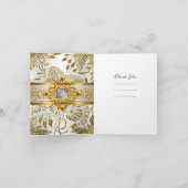 Carte de remerciement élégante Elite Damassé blanc (Intérieur)