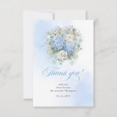 Carte de remerciement élégante Hydrangea Bleue Euc (Devant)