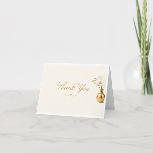 Carte de remerciement élégante | Orchidée blanche (Devant)