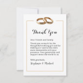 Carte de remerciement élégante pour alliances de m (Devant)