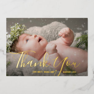 Carte de remerciement élégante pour Baby Shower av
