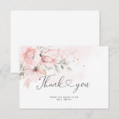 Carte de remerciement élégante pour baby shower av (Devant / Derrière)