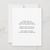 Carte de remerciement élégante pour célébration de (Dos)