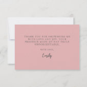 Carte de remerciement élégante pour la douche de m (Dos)