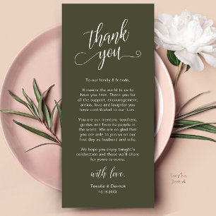 Carte de remerciement élégante pour le dîner de ma