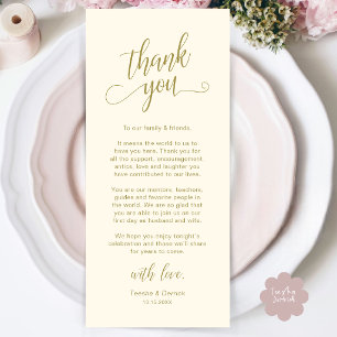 Carte de remerciement élégante pour le dîner de ma