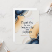 Carte de remerciement élégante pour le patron (Devant/Arrière en situation)