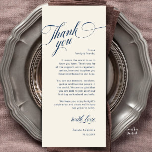 Carte de remerciement élégante pour un mariage mod