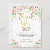 Carte de remerciement élégante rose florale pour B (Devant)