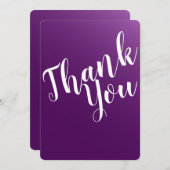 Carte de remerciement élégante violet foncé (Devant / Derrière)