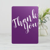 Carte de remerciement élégante violet foncé (Debout devant)