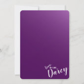 Carte de remerciement élégante violet foncé (Dos)