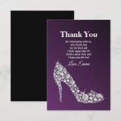 carte de remerciement élégante violette à talons h (Devant / Derrière)