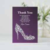 carte de remerciement élégante violette chaussures (Debout devant)
