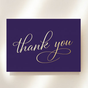 Carte de remerciement élégante violette en feuille