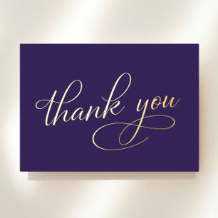 Carte de remerciement élégante violette en feuille