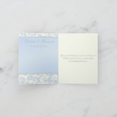 Carte de remerciement en damas bleu et ivoire (Intérieur)