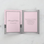 Carte de remerciement en damas rose et gris (Intérieur)