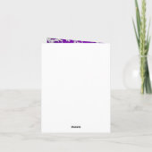 Carte de remerciement en damas violet et argent Mo (Dos)