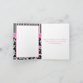 Carte de remerciement en damassé noir, blanc et ro (Intérieur)