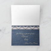 Carte de remerciement en denim et dentelle vintage (Intérieur)