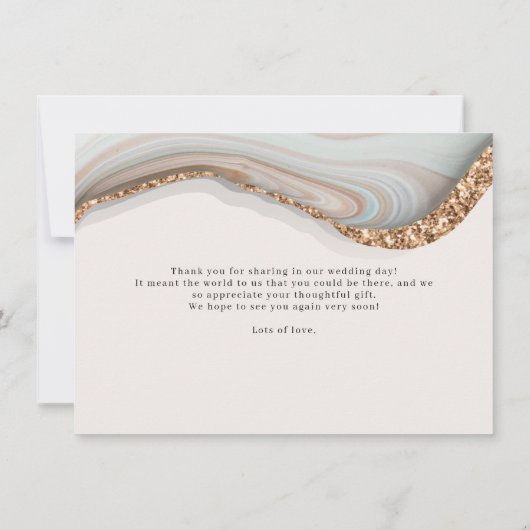 Carte de remerciement en marbre d'agate de pierre (Dos)