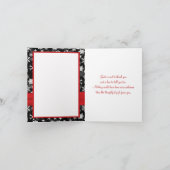 Carte de remerciement en noir, blanc et flocons de (Intérieur)