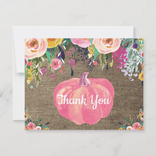 Carte de remerciement en toile de jute avec citrou (Devant)