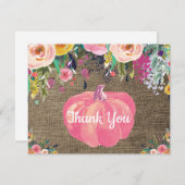 Carte de remerciement en toile de jute avec citrou (Devant / Derrière)