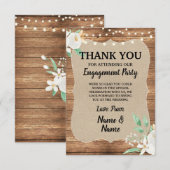 Carte de remerciement Engagement Fleur blanche en  (Devant / Derrière)